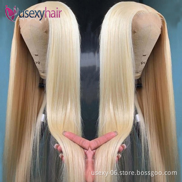 Human hair straight blonde wigs HD lace pre plucked,613 HD full lace wig human hair,100% human hair full lace wig vendors